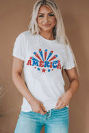 AMERICA Star Graphic Round Neck Tee - SELFTRITSS