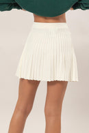 HYFVE High Waist Knit Pleated Flare Mini Skirt - SELFTRITSS   