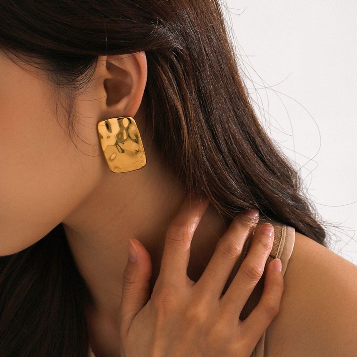 18K Gold-Plated Square Earrings - SELFTRITSS