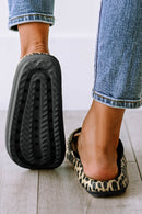 Black Print Thick Sole Slip On Slippers - SELFTRITSS