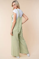 White Birch Texture Sleeveless Wide Leg Jumpsuit - SELFTRITSS