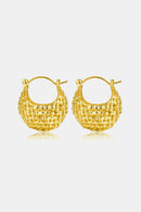 Braided Basket Metal Hoop Earrings - SELFTRITSS   