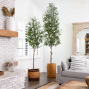 8’ Artificial Olive Minimalist Tree with Natural Trunk - SELFTRITSS   