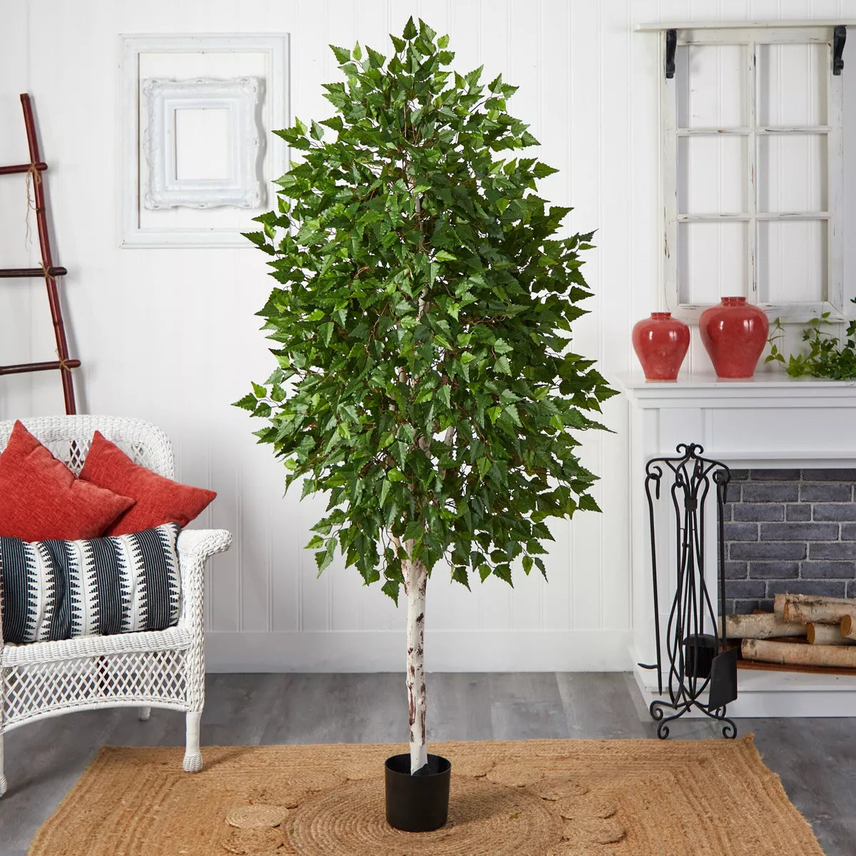 6’ Birch Artificial Tree with Natural White Trunk - SELFTRITSS   