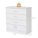 Bedroom Storage Dresser 4 Drawers with Cabinet Wood - SELFTRITSS   