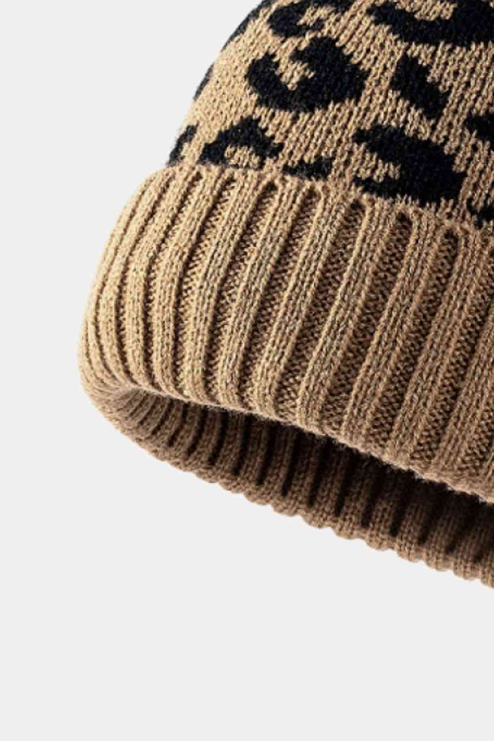 Leopard Pom-Pom Cuffed Beanie - SELFTRITSS