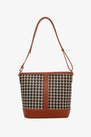 Houndstooth PU Leather Shoulder Bag - SELFTRITSS