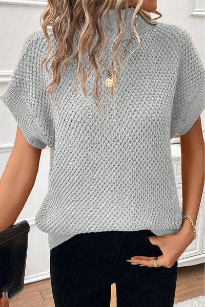 Turtleneck Short Sleeve Sweater - SELFTRITSS