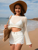 Openwork Long Sleeve Cover-Up - SELFTRITSS   