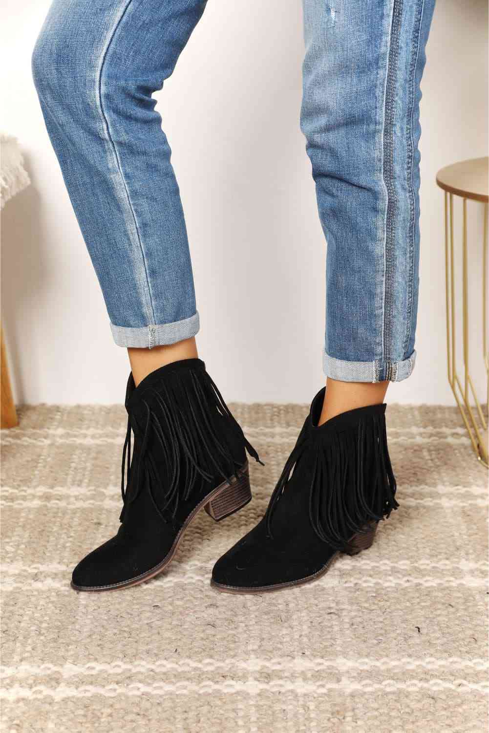 Legend Women's Fringe Cowboy Western Ankle Boots - SELFTRITSS