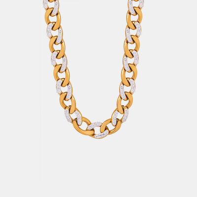 Zircon Titanium Steel Chunky Chain Necklace - SELFTRITSS