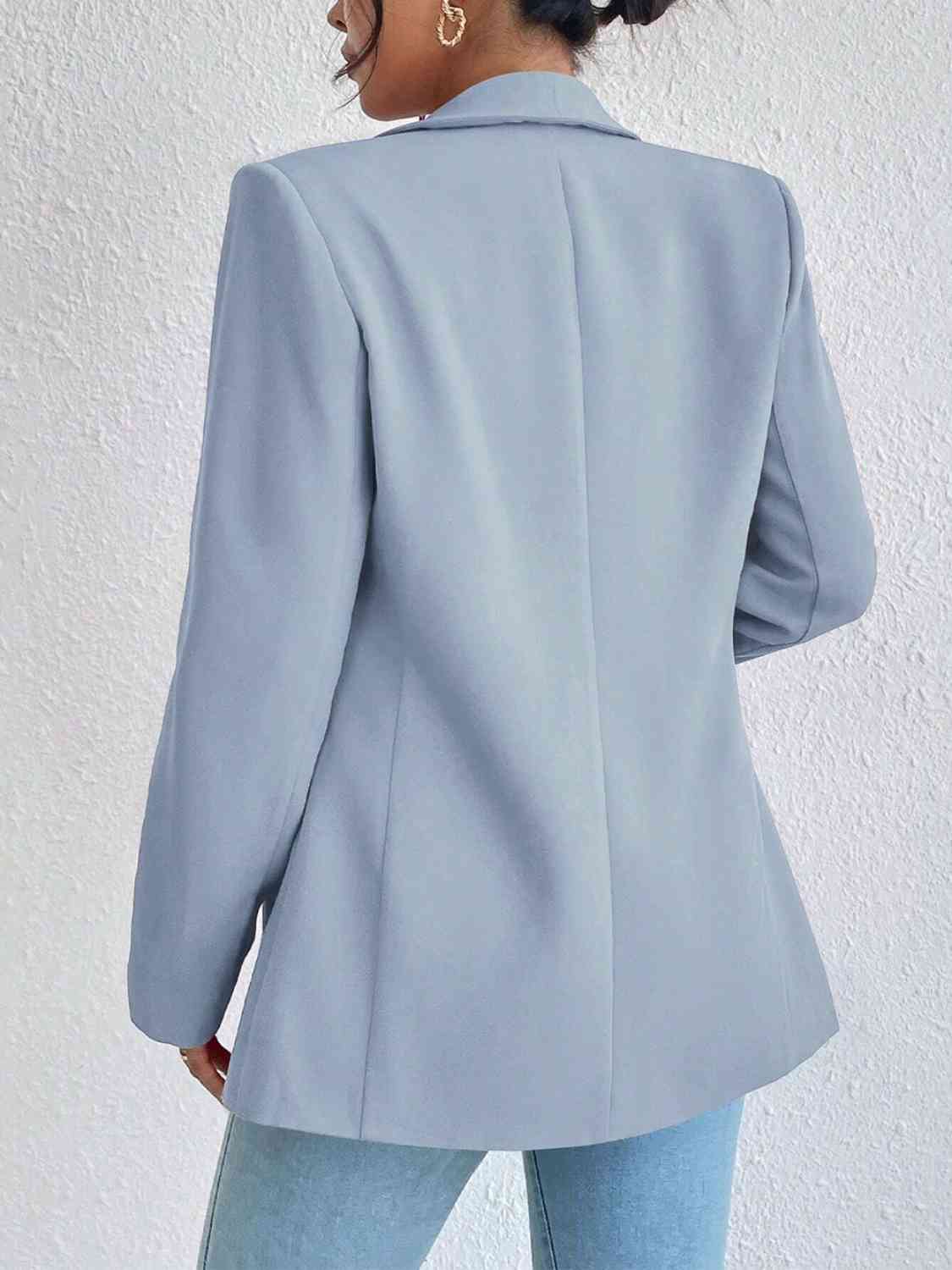 Shawl Collar Long Sleeve Blazer - SELFTRITSS