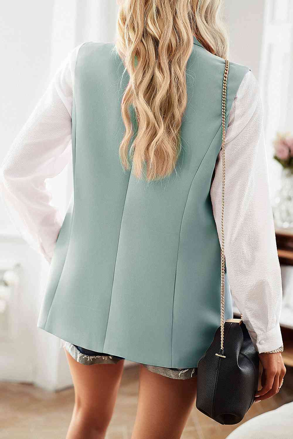 Double-Breasted Sleeveless Blazer - SELFTRITSS   