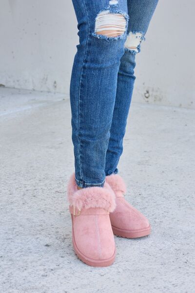 Forever Link Furry Chunky Thermal Ankle Boots - SELFTRITSS
