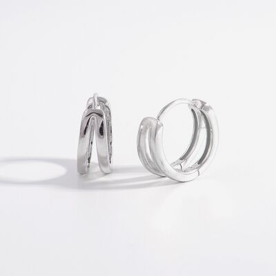 Comfortable Silver Zircon Huggie Earrings