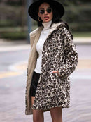 Leopard Hooded Coat with Pockets - SELFTRITSS