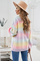 Contrast Balloon Sleeve Dropped Shoulder Cardigan - SELFTRITSS