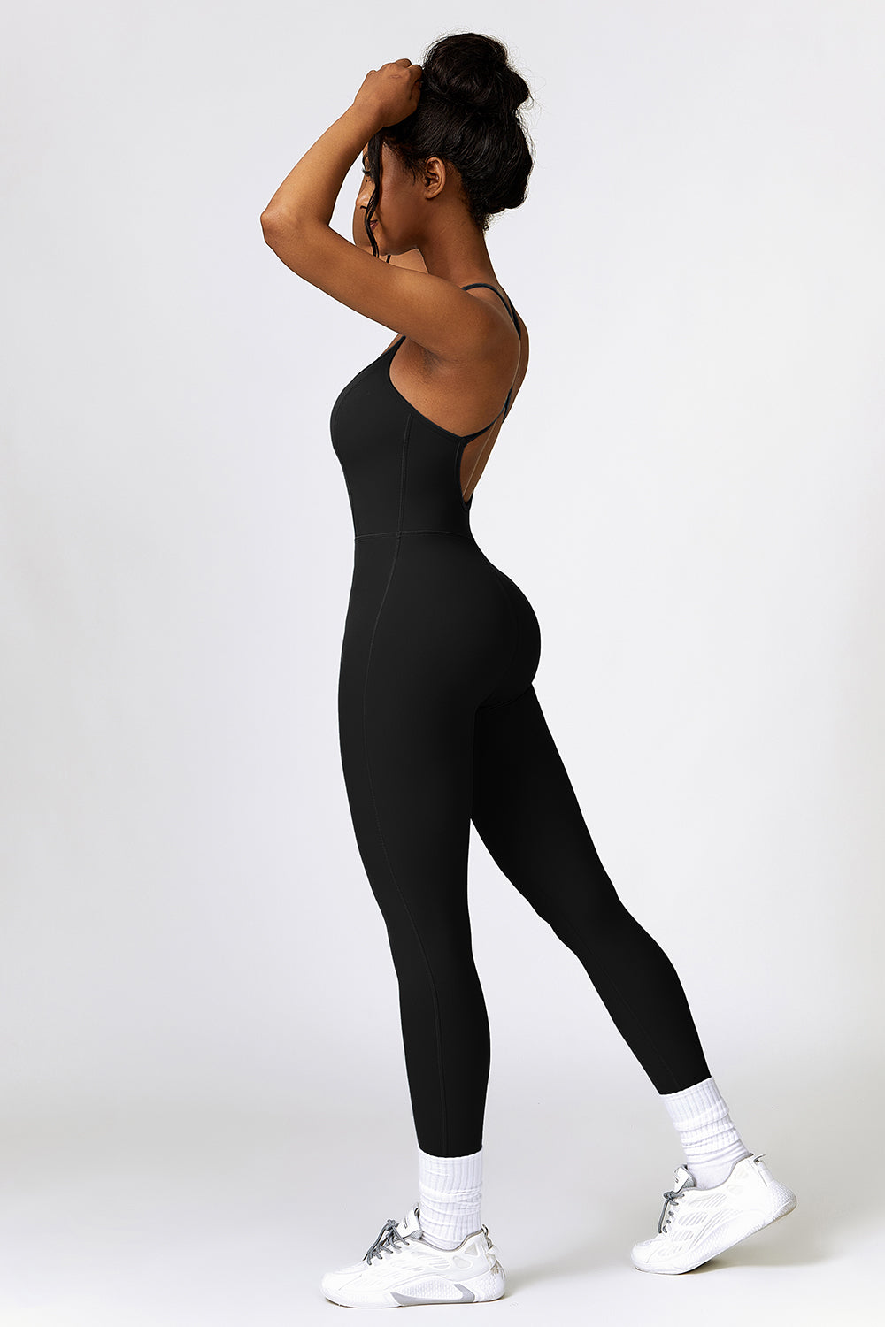 Open Back Spaghetti Strap Sports Jumpsuit - SELFTRITSS   