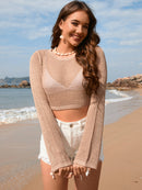 Openwork Long Sleeve Cover-Up - SELFTRITSS   