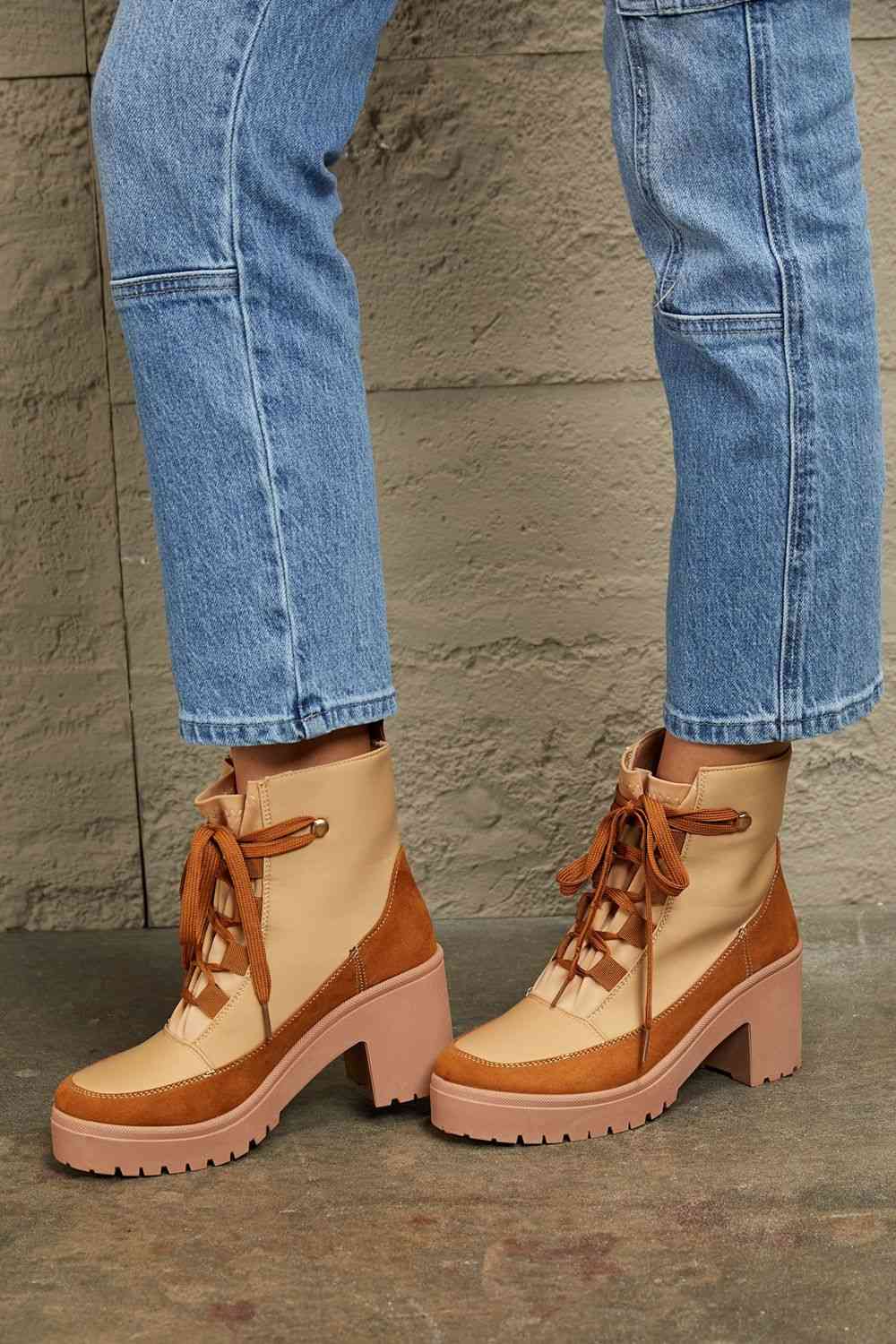 East Lion Corp Lace Up Lug Booties - SELFTRITSS