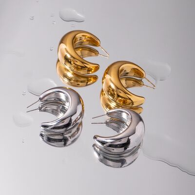 18K Gold-Plated Moon Crescent Earrings - SELFTRITSS