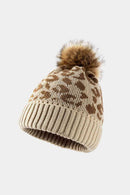 Leopard Pom-Pom Cuffed Beanie - SELFTRITSS   