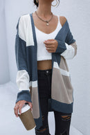 Color Block Dropped Shoulder Cardigan - SELFTRITSS   