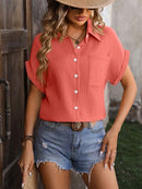 Textured Pocketed Button Up Shirt - SELFTRITSS