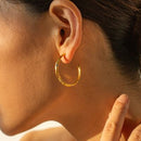 Zircon 18K Gold-Plated C-Hoop Earrings - SELFTRITSS