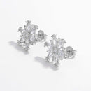 925 Sterling Silver Zircon Snowflake Earrings - SELFTRITSS