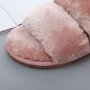 Faux Fur Open Toe Slippers - SELFTRITSS