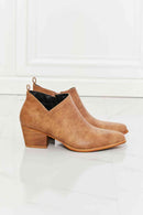 MMShoes Trust Yourself Embroidered Crossover Cowboy Bootie in Caramel - SELFTRITSS