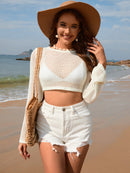 Openwork Long Sleeve Cover-Up - SELFTRITSS   