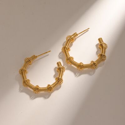 18K Gold-Plated Stainless Steel C-Hoop Earrings - SELFTRITSS   