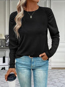 Round Neck Long Sleeve T-Shirt - SELFTRITSS   