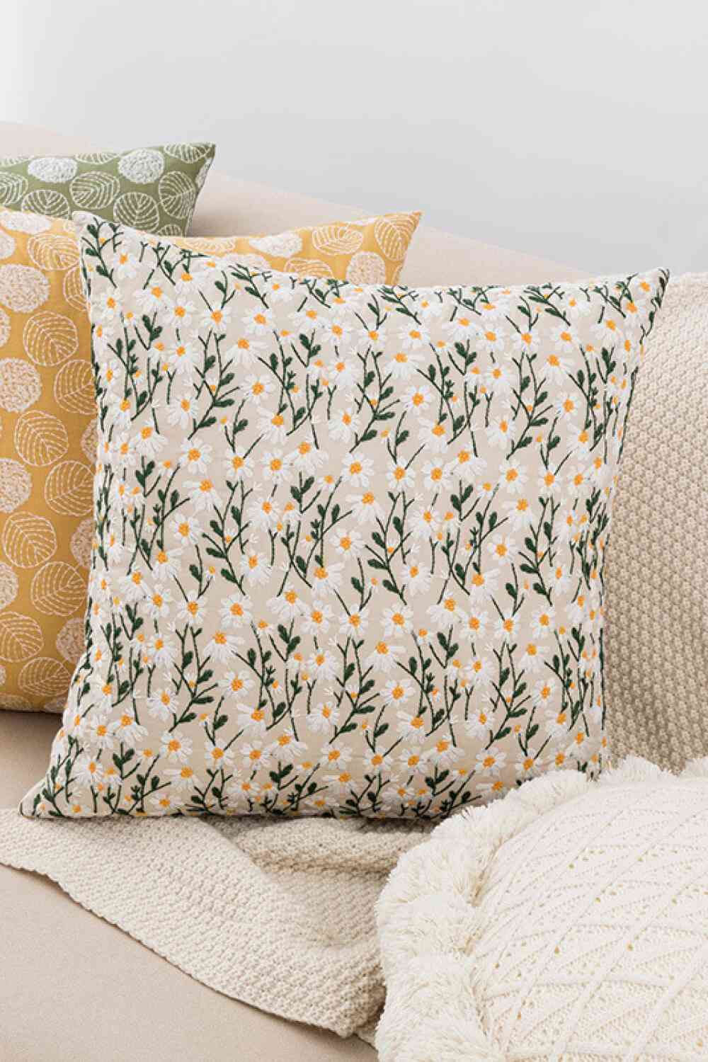 3-Pack Botanical Embroidery Decorative Throw Pillow Cases - SELFTRITSS