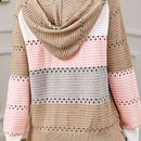 Color Block  Drawstring Hooded Sweater - SELFTRITSS   