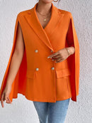 Button Up Cape Sleeve Blazer - SELFTRITSS