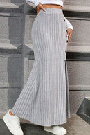 Slit Ribbed High Waist Skirt - SELFTRITSS