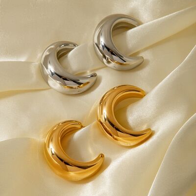 18K Gold-Plated Moon Crescent Earrings - SELFTRITSS
