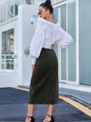 Button Down Denim Skirt - SELFTRITSS
