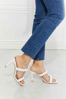 MMShoes In Love Double Braided Block Heel Sandal in White - SELFTRITSS