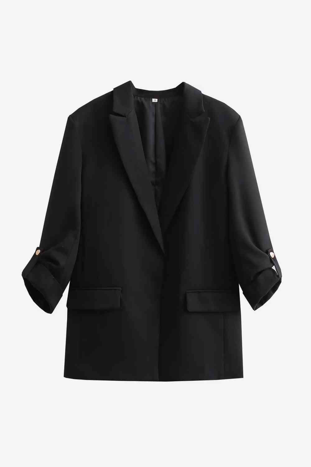 Lapel Collar Longline Blazer - SELFTRITSS