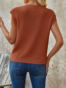 Pocketed Round Neck Knit Top - SELFTRITSS