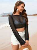 Openwork Long Sleeve Cover-Up - SELFTRITSS   