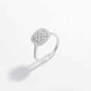 925 Sterling Silver Inlaid Zircon Square Shape Ring - SELFTRITSS