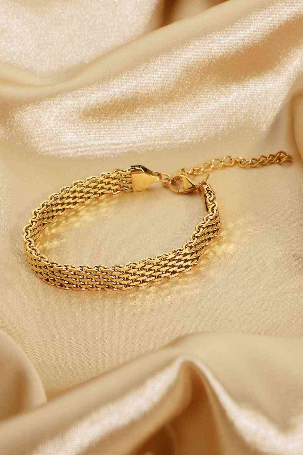 18K Gold-Plated Wide Chain Bracelet - SELFTRITSS