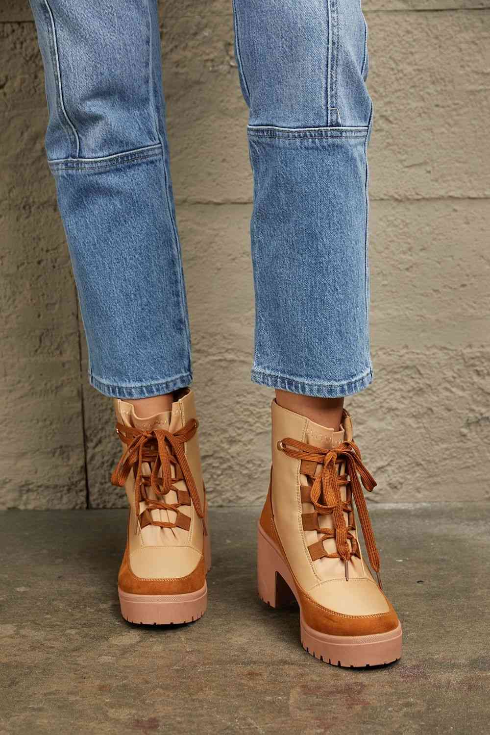 East Lion Corp Lace Up Lug Booties - SELFTRITSS