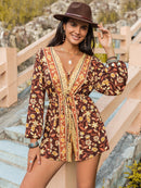 V-Neck Long Sleeve Romper - SELFTRITSS