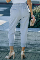 Drawstring Pocketed Cropped Pants - SELFTRITSS